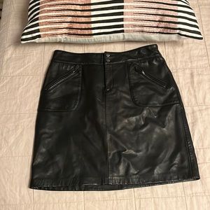 LAUREN Ralph Lauren black 100% leather (softest I’ve ever felt) pencil skirt